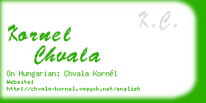 kornel chvala business card